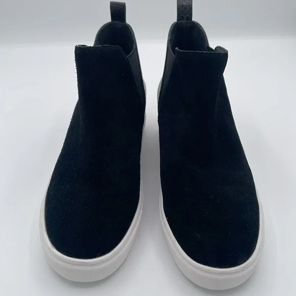 Steve Madden Zaci Wedge Sneaker Boot Black Suede Leather Faux Snakeskin Size 7M - Picture 11 of 13